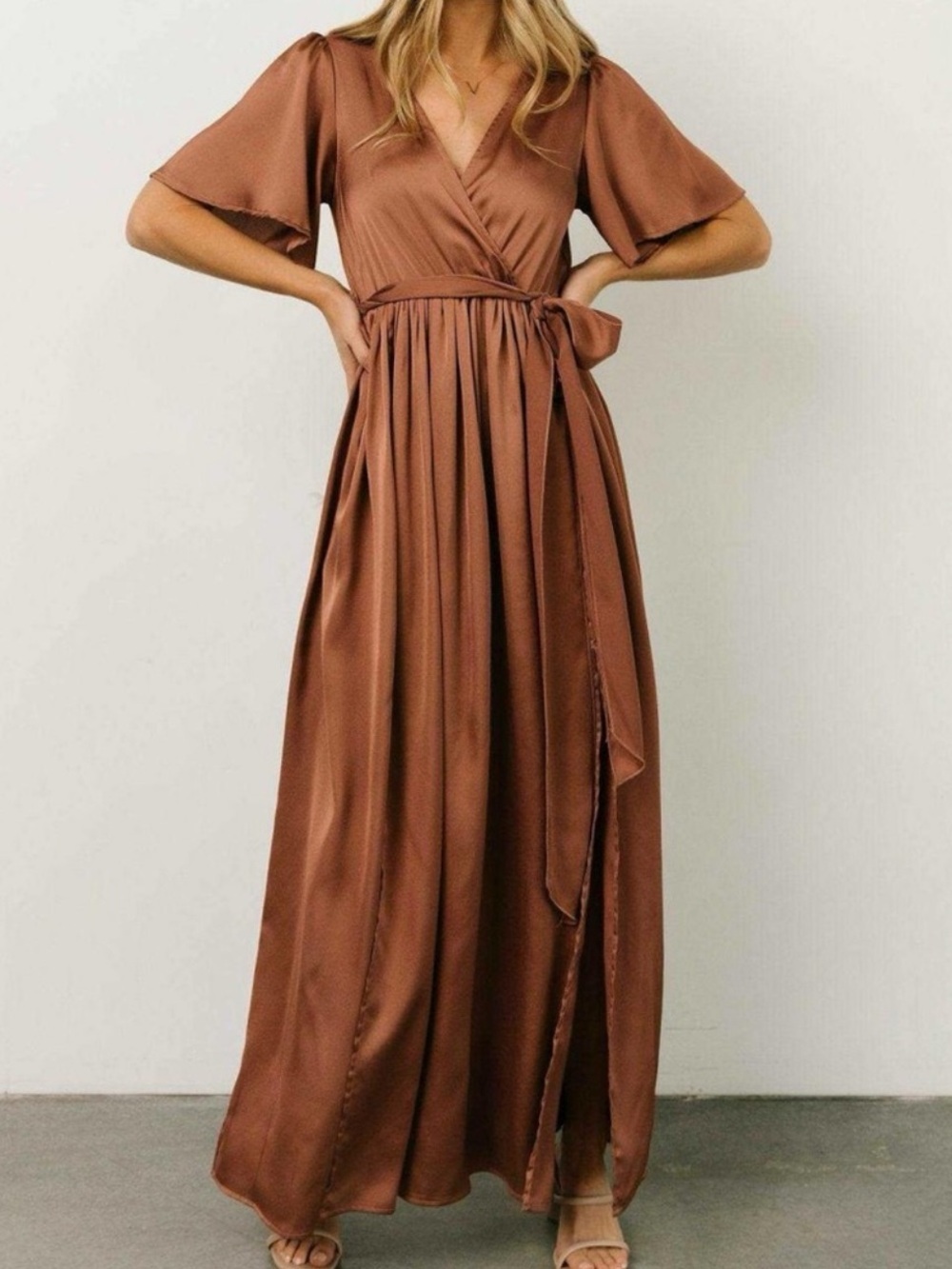 BALTIC BORN Sicily Maxi Dress In Rose Brown
